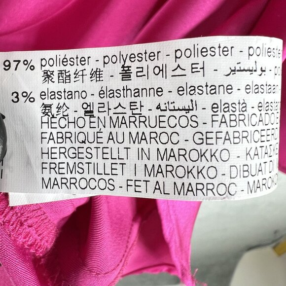 Zara XL NWT Blogger Favorite Pink Satin Cut Out Mini Dress Bell Sleeves Coquette - Picture 15 of 16